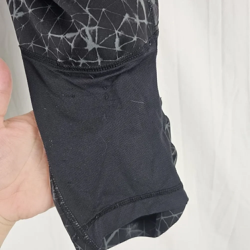 Lululemon Stash It Crop *Full-On LuxtremeStar Crushed Coal Black Size 8